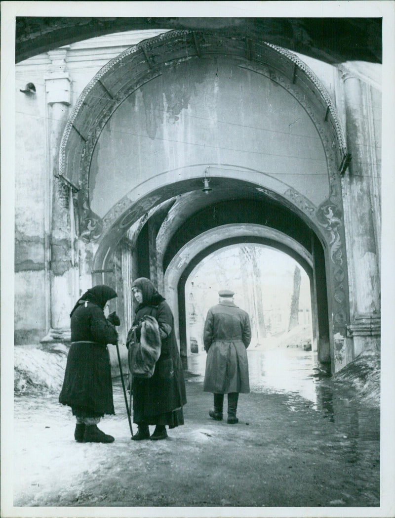 Portrait of a man in uniform at one of Russia's oldest monasteries - Vintage Photograph