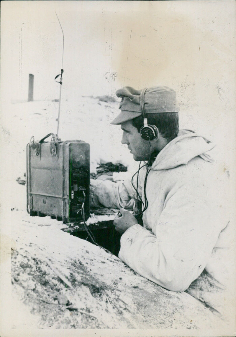 German field telegrapher on Orthontory - Vintage Photograph