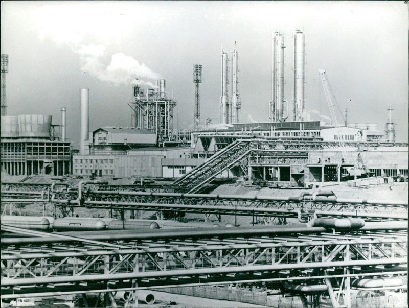 View of Piesteritz Fertilizer Plant in East Germany - Vintage Photograph