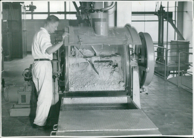 Macaroni production at macaroni factories - Vintage Photograph