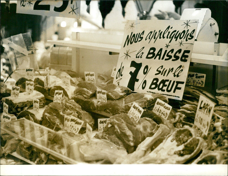 Meat promotion in supermarkets - Vintage Photograph