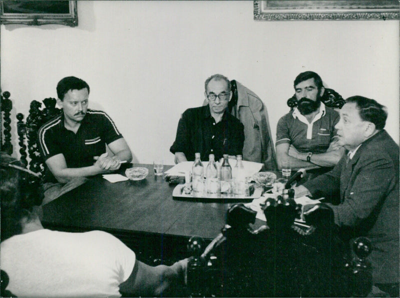 Former Solidarity activists meet Polish Justice Minister - Vintage Photograph