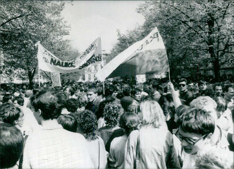 Students supporting Solidarity - Vintage Photograph