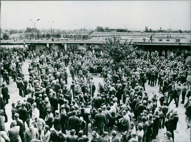 Polish Miners on Strike - Vintage Photograph