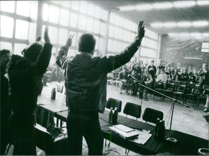 Polish Miners Celebrate Victory - Vintage Photograph