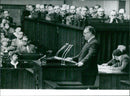 Stanislaw Kania addresses Polish Parliament - Vintage Photograph