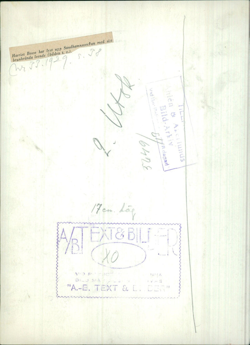 Harriet Bosse lights up Sandhamnsveckan - Vintage Photograph