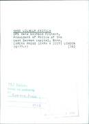 Hans Wilhelm Fritsch, President of the Police in Bonn - Vintage Photograph