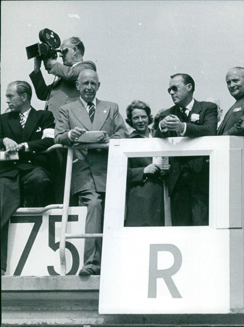 Princess Irene watches the start - Vintage Photograph