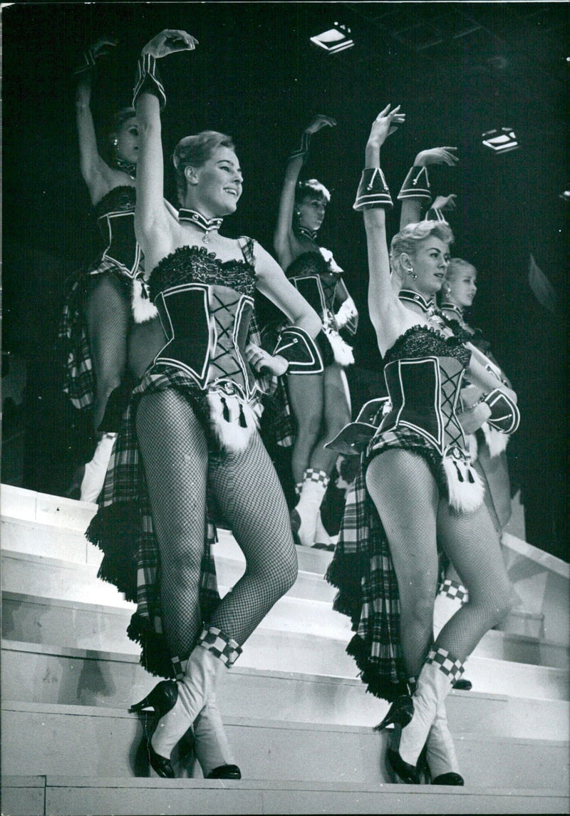 The Blue-Bell Girls of the Lido during press rehearsal - Vintage Photograph