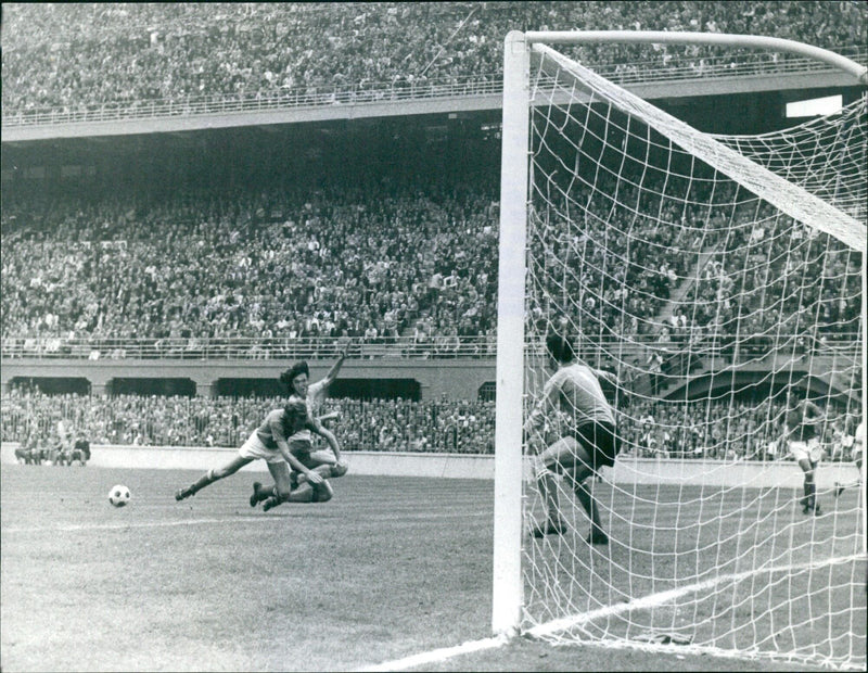 Italy beats Sweden 2-0 in a friendship march - Vintage Photograph