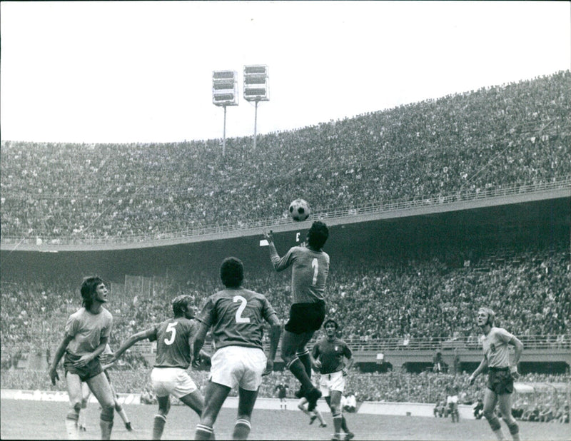 Italy beats Sweden in friendship match - Vintage Photograph