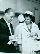 Jussi signing autograph - Vintage Photograph