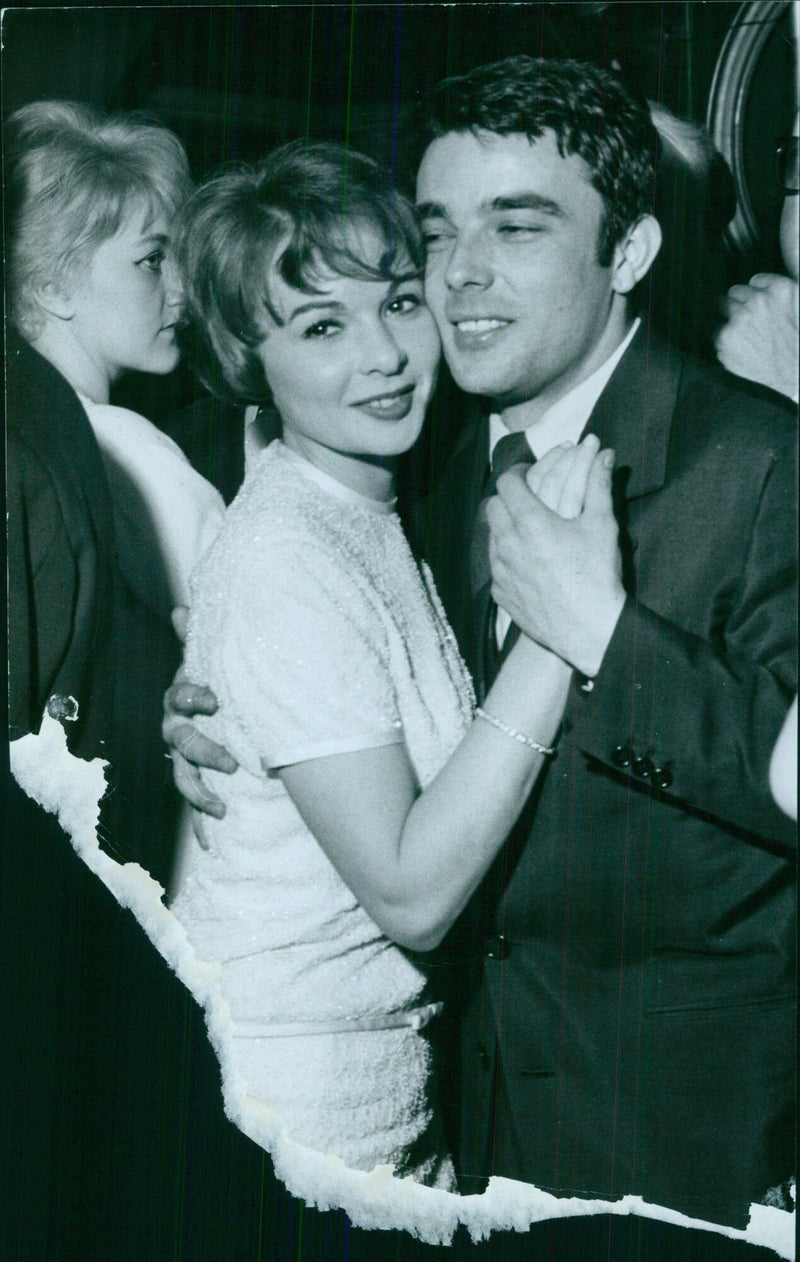 Gerard Blain and Francoise Arnoul at a nightclub - Vintage Photograph