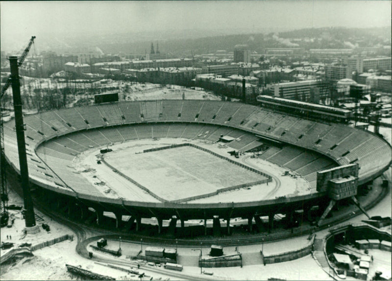 Central Stadium in Kiev undergoing reconstruction for 1980 Olympics - Vintage Photograph