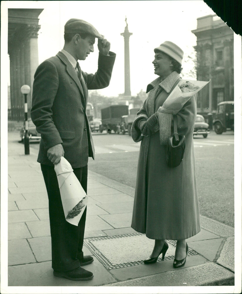 Contrasting Ways of Carrying Flowers - Vintage Photograph