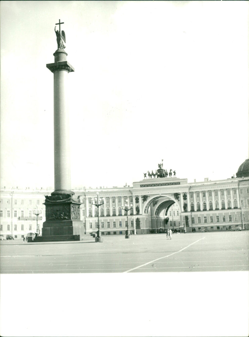 Monument of the Patriotic War of 1812 in Dvortsovaya Square, Leningrad - Vintage Photograph