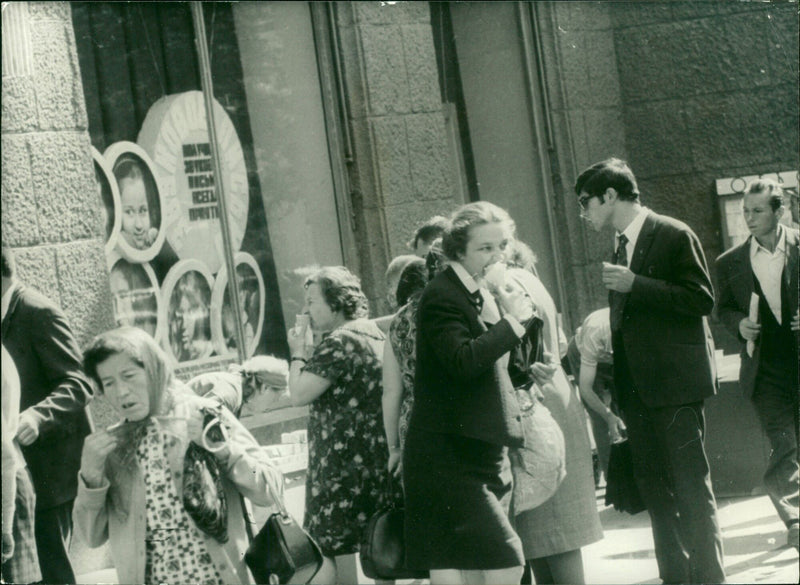 Views of Moscow: EATING ICE CREAM - Vintage Photograph