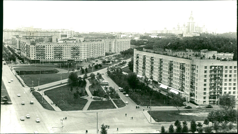 Moscow's South-West with Leninsky Prospekt in the center - Vintage Photograph