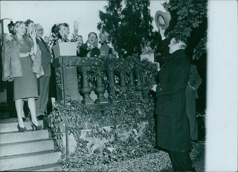 Guests filming at Karl Gerhard's - Vintage Photograph