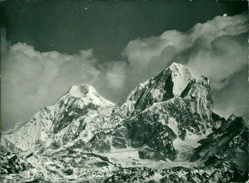 Majestic Himalayan peaks in Nepal - Vintage Photograph