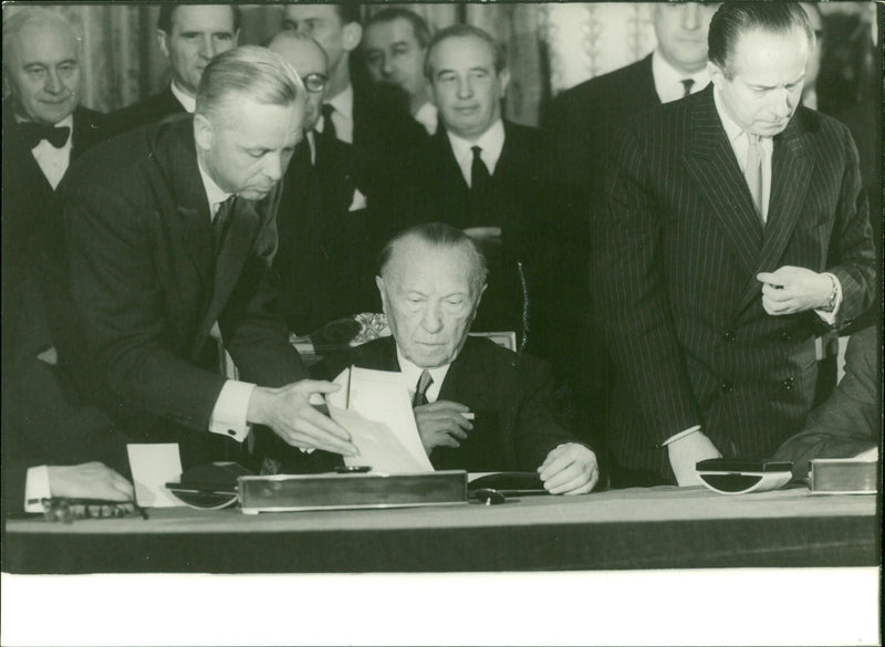 De Gaulle and Adenauer - Vintage Photograph