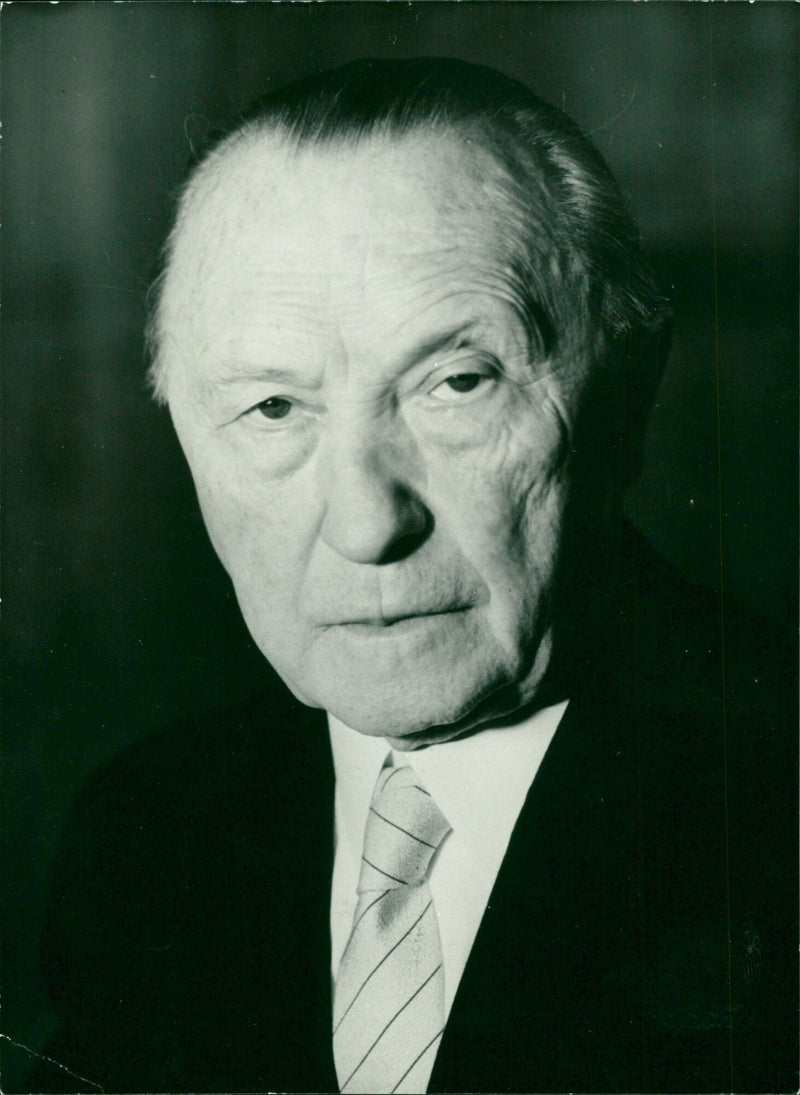 Konrad Adenauer, Federal German Chancellor and Leader of the Christian Democrat Party - Vintage Photograph