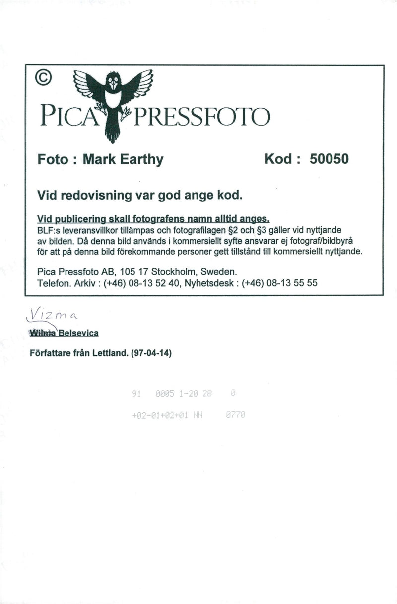 Vizna Belsevica, poet Latvia - Vintage Photograph