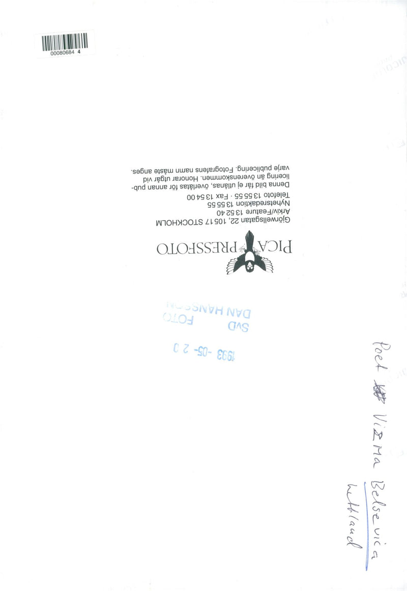 Vizna Belsevica, poet Latvia - Vintage Photograph