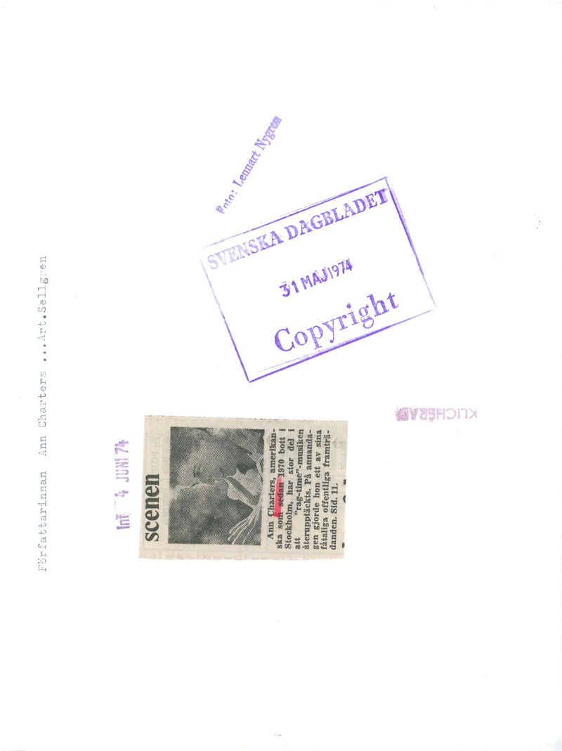 Ann Charters, pianist / writer - Vintage Photograph