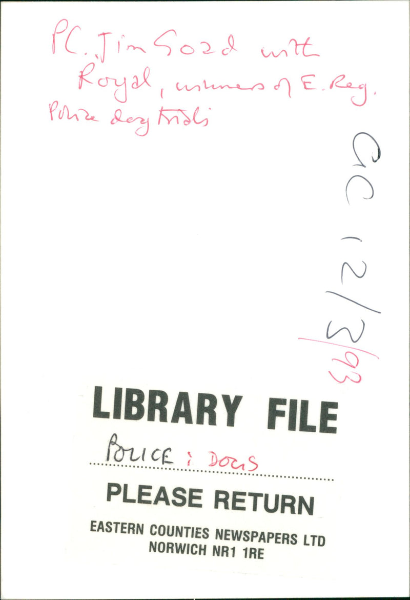 Policeman Jim Goad and his dog Royal - Vintage Photograph