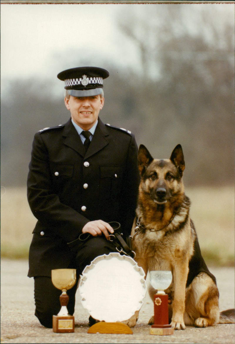 Policeman Jim Goad and his dog Royal - Vintage Photograph