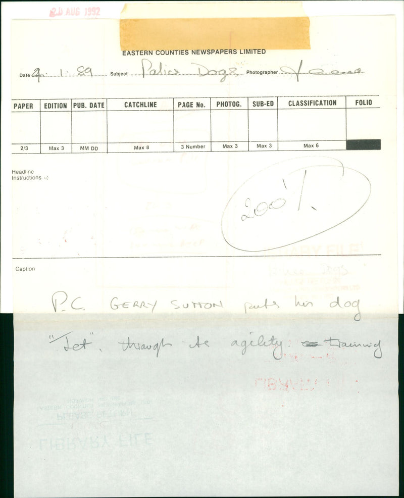 Police dog 'Jet' in training - Vintage Photograph