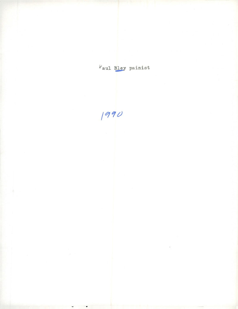 Paul Bley, musician - Vintage Photograph