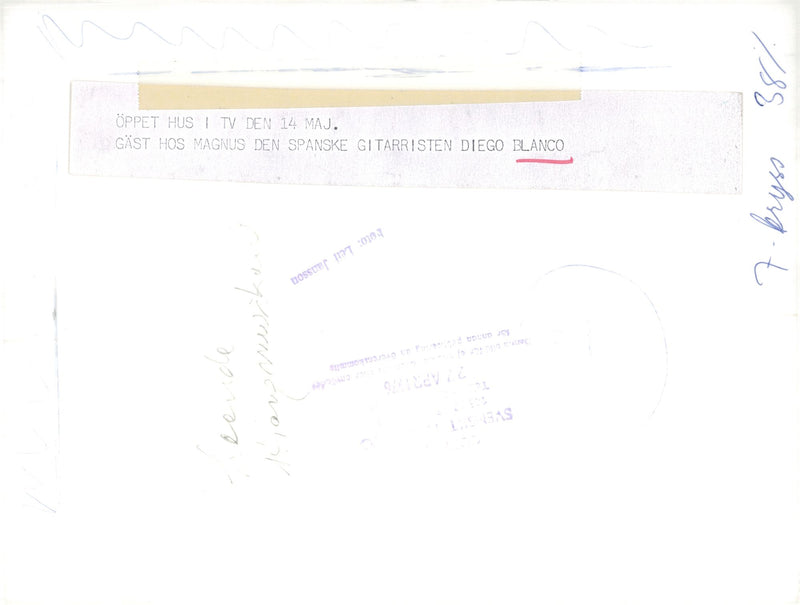 Diego Blanco, musician - Vintage Photograph