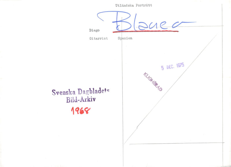 Diego Blanco, musician - Vintage Photograph