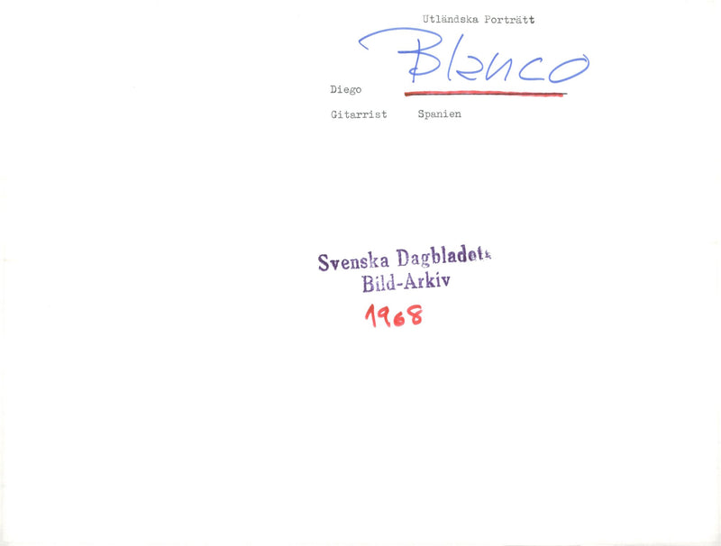 Diego Blanco, musician - Vintage Photograph