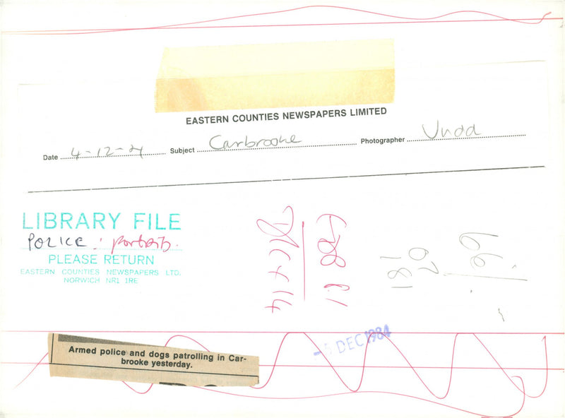 Armed Police and dogs patrolling - Vintage Photograph