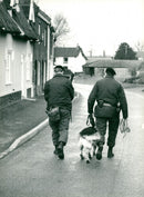 Armed Police and dogs patrolling - Vintage Photograph