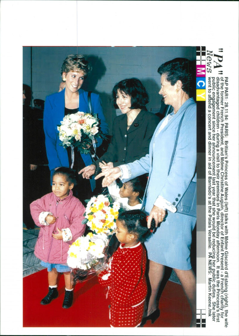 Princess Diana, Mdme Giscaird d'Estaing and Mdme Christine Auguin - Vintage Photograph