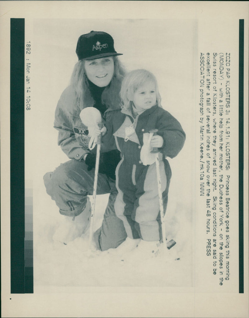 Princess Beatrice with her mother Sarah, Duchess of York - Vintage Photograph