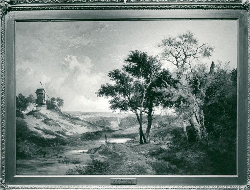 Mill in a landscape by J.b ladbrookes. - Vintage Photograph
