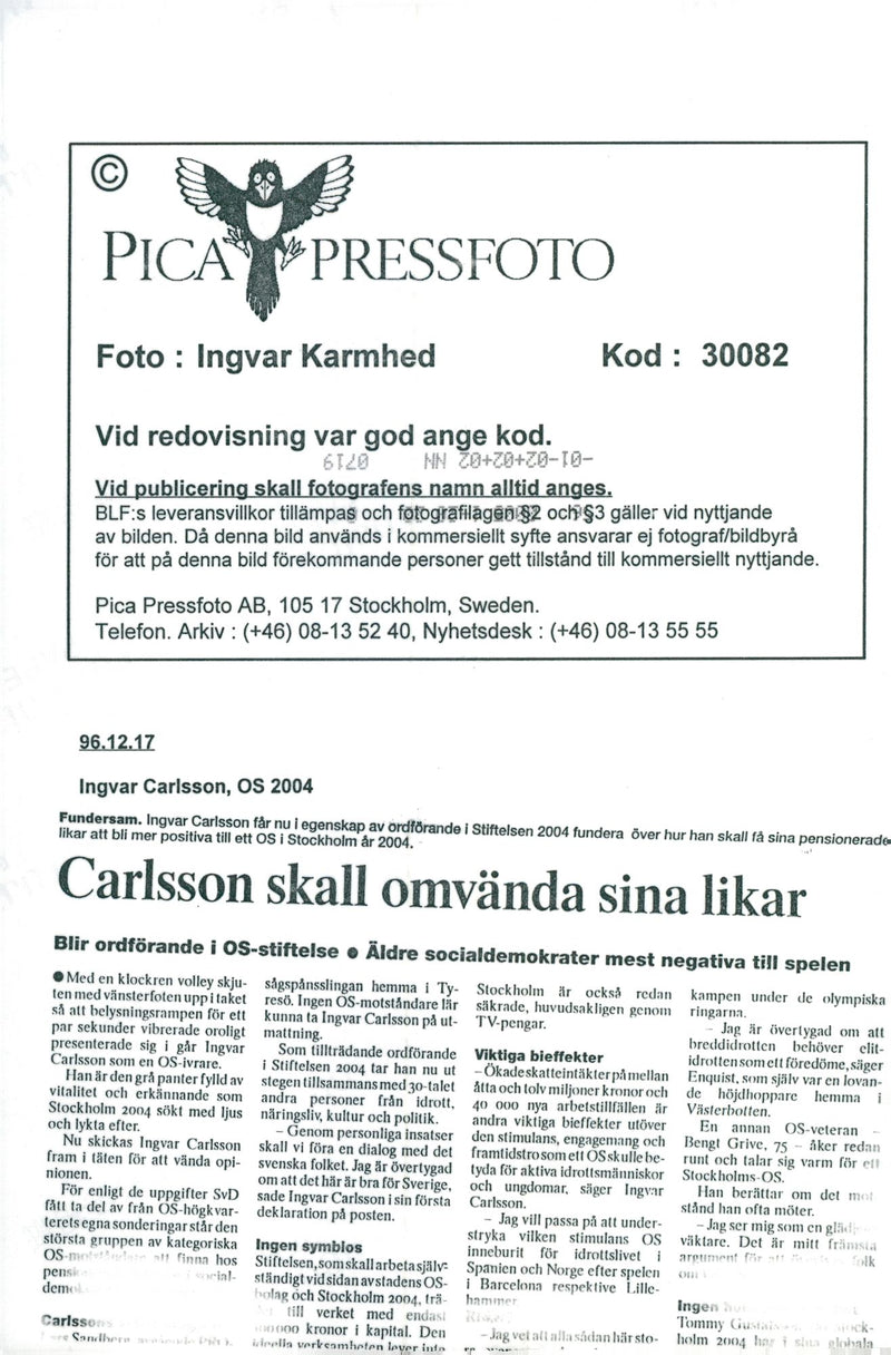 Ingvar Carlsson, politician (s), press conferences - Vintage Photograph