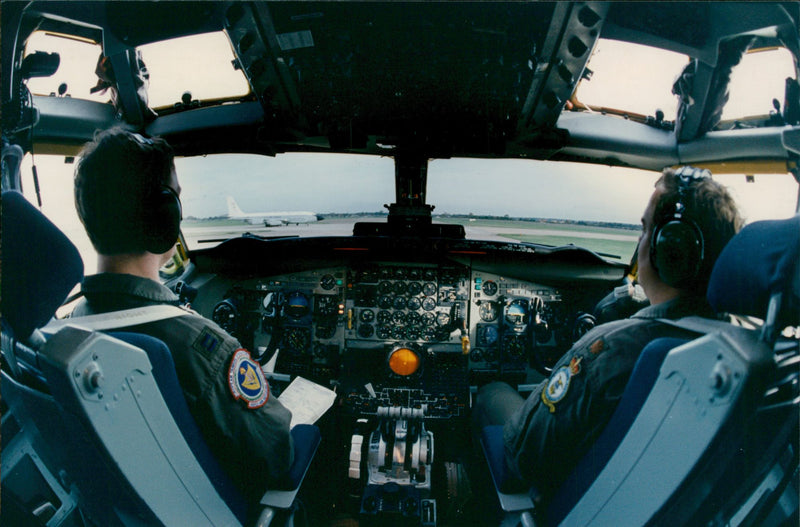 Air to air refueling. - Vintage Photograph