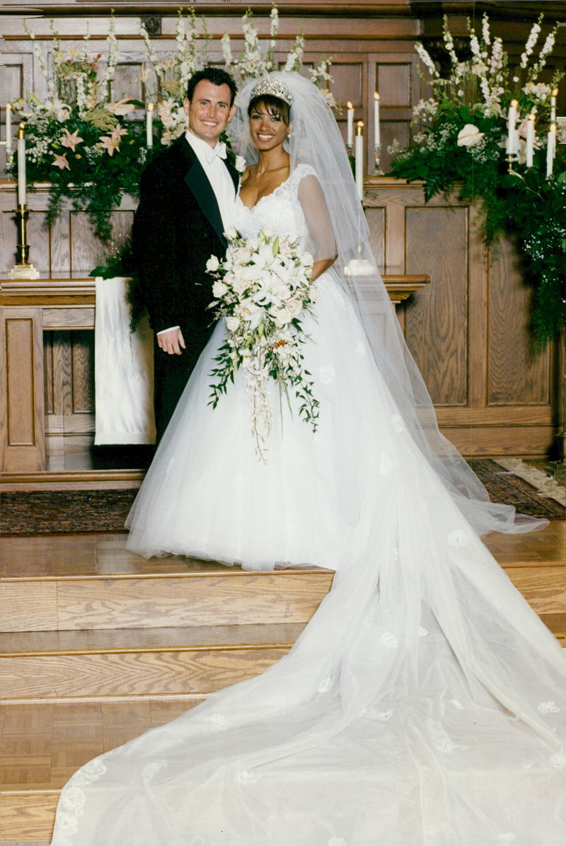 From the wedding between Traci Bingham and Robb Vallier. The couple after the wedding - Vintage Photograph