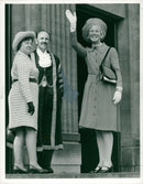 Katharine, Duchess of Kent waves to the crowd. - Vintage Photograph