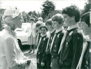 Katharine, Duchess of Kent with Aylsham 1st Scouts. - Vintage Photograph