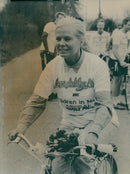 The Duchess of Kent gets on two wheels to boost charity event. - Vintage Photograph