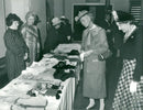 The Duchess of Kent looks at some of the handicrafts at St. Andrew's Hall - Vintage Photograph