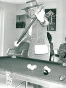 The Duchess of Kent plays billiard at the John Grooms Court complex - Vintage Photograph